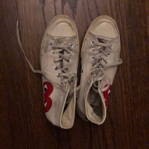 Comme des garçons white peak a boo sneakers
